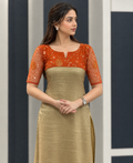 2 Piece Rust Embroidery Kurti Set