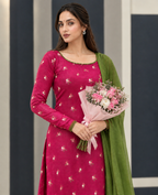 Pink Mul Chanderi Kurti Set
