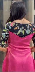 Pink Tissue Kurti Set